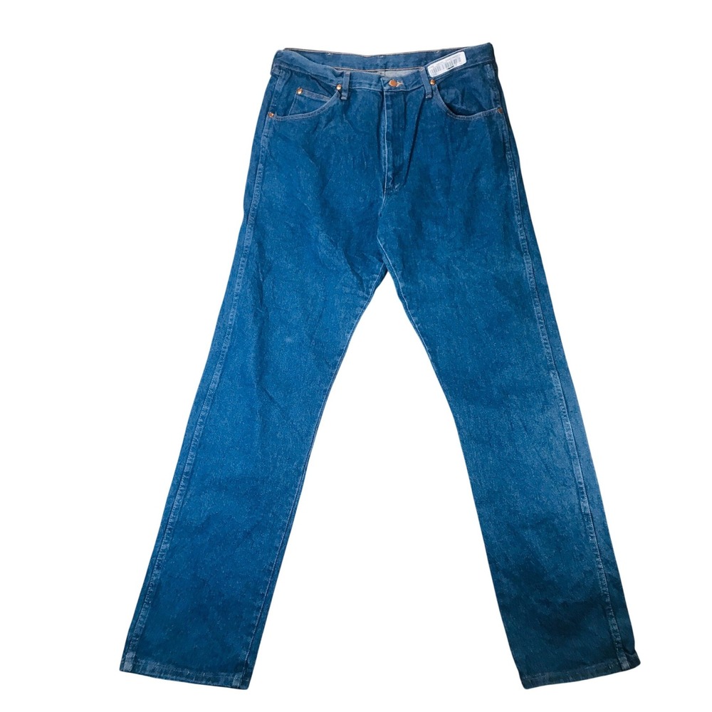 Wrangler 13MWZ Cowboy Cut Jeans Mens 38x36‎ Dark Wash Straight Leg Denim Indigo